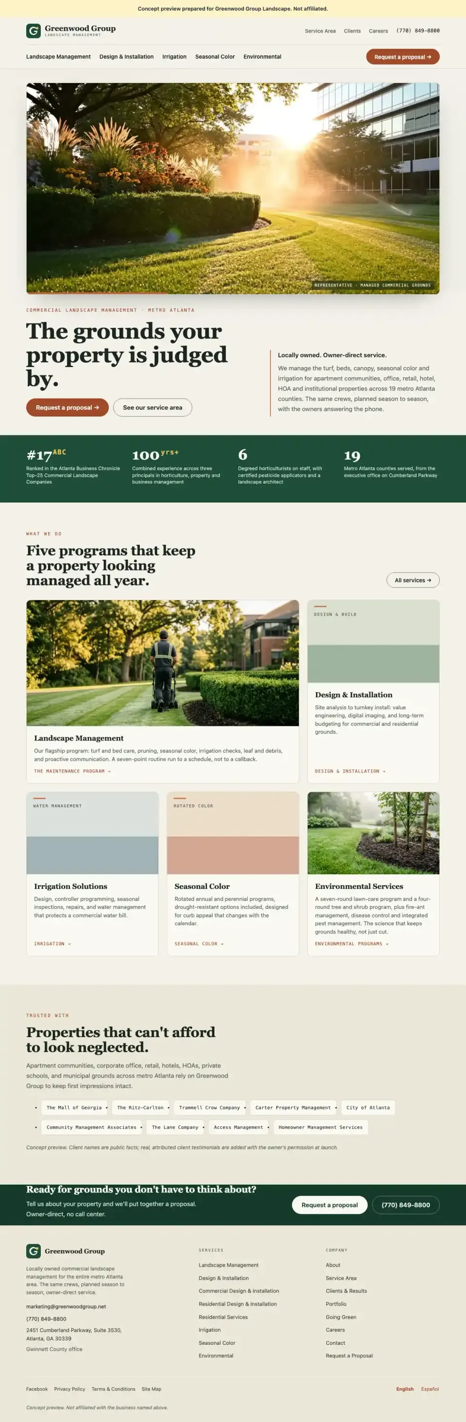 The Cumberland direction homepage, shown in a browser window